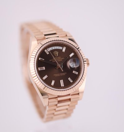 Rolex Day-date 40 Chocolate Baguette 2021 Full Set