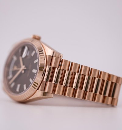 Rolex Day-date 40 Chocolate Baguette 2021 Full Set