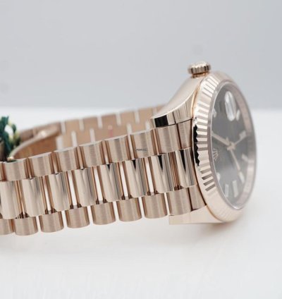 Rolex Day-date 40 Chocolate Baguette 2024 Neu Everose Full Set