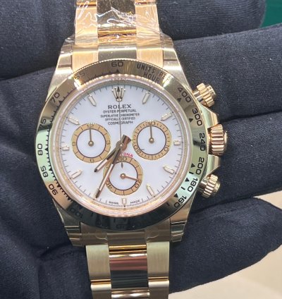 Rolex Daytona Cosmograph Daytona White Dial Full Yellow Gold