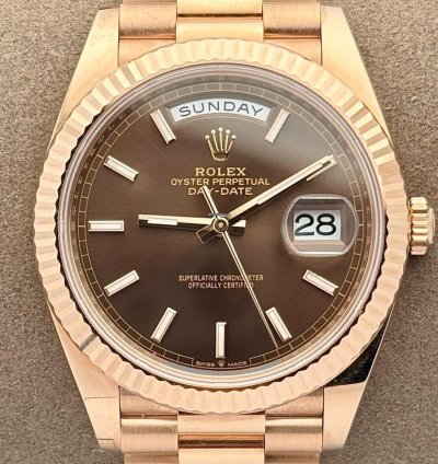 Rolex Day-date 40 Chocolate Brown Rose Gold