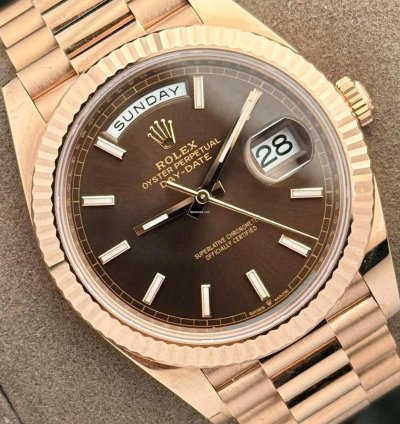 Rolex Day-date 40 Chocolate Brown Rose Gold