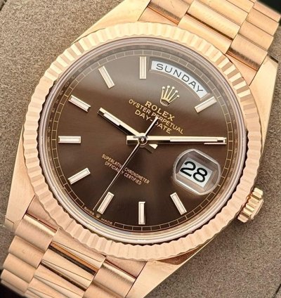Rolex Day-date 40 Chocolate Brown Rose Gold