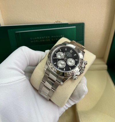 Rolex Daytona Cosmograph Daytona White Gold Black And Steel Index Dial Oyster Bracelet 126509