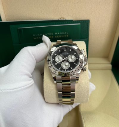 Rolex Daytona Cosmograph Daytona White Gold Black And Steel Index Dial Oyster Bracelet 126509