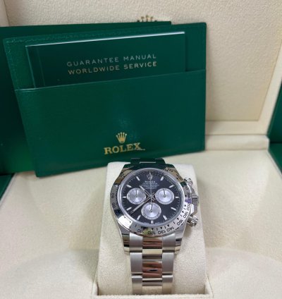 Rolex Daytona Cosmograph Daytona White Gold Black And Steel Index Dial Oyster Bracelet 126509