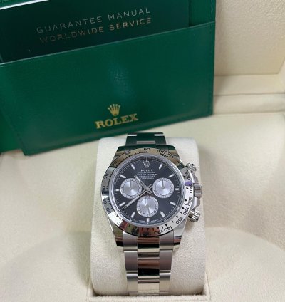 Rolex Daytona Cosmograph Daytona White Gold Black And Steel Index Dial Oyster Bracelet 126509