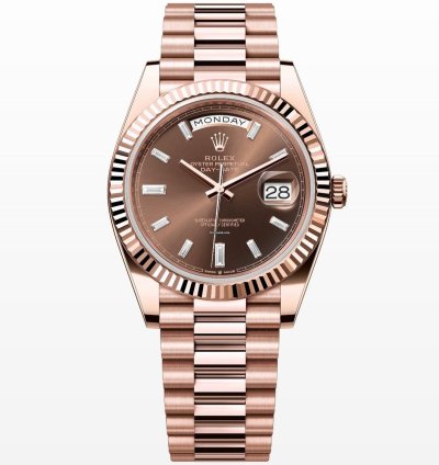 Rolex Day-date 40 Chocolate Diamond Dial Unworn