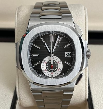 Patek Philippe Nautilus 5980 1a-014 Black Dial Never Polished Full Set Ita