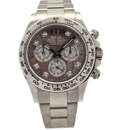 Rolex Daytona Cosmograph Daytona White Gold Mother Of Pearl Dial Diamonds Men