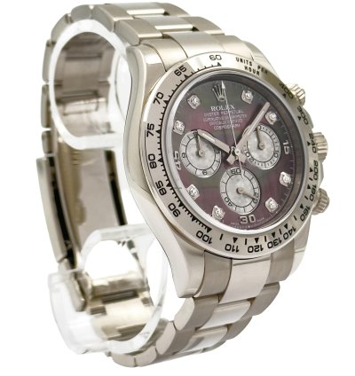 Rolex Daytona Cosmograph Daytona White Gold Mother Of Pearl Dial Diamonds Men