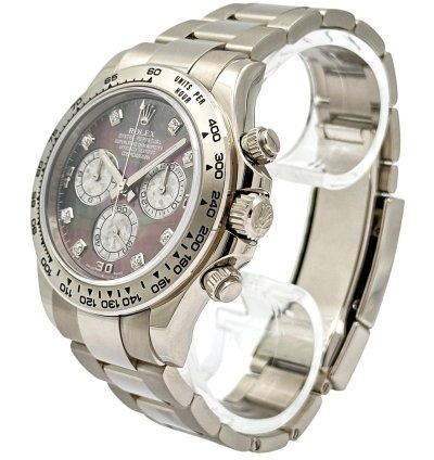 Rolex Daytona Cosmograph Daytona White Gold Mother Of Pearl Dial Diamonds Men