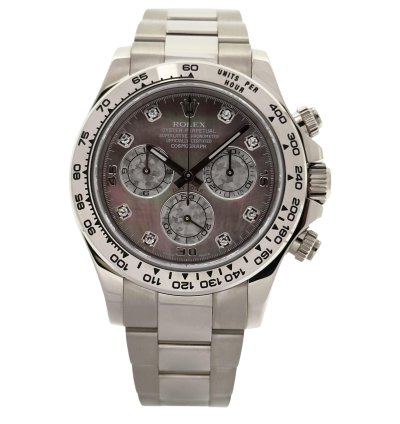 Rolex Daytona Cosmograph Daytona White Gold Mother Of Pearl Dial Diamonds Men