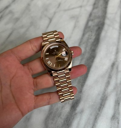 Rolex Day-date 40 Chocolate Roman 18k Rose Gold Bnib 2024