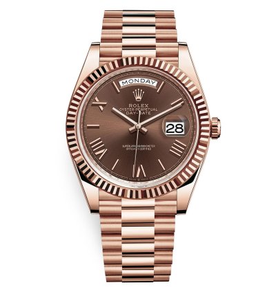 Rolex Day-date 40 Chocolate Roman Dial Rose Gold Men Watch