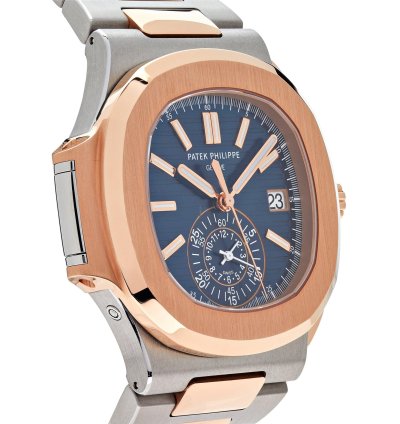 Patek Philippe Nautilus 5980 1ar-001 Chronograph Stainless Steel Rose Gold Blue Dial 2019