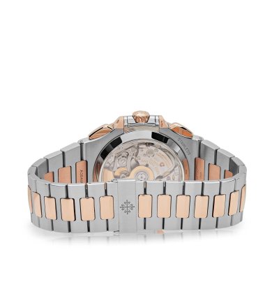 Patek Philippe Nautilus 5980 1ar-001 Chronograph Stainless Steel Rose Gold Blue Dial 2019