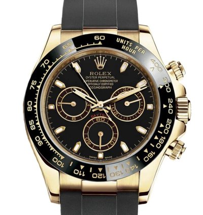 Rolex Daytona Cosmograph Daytona Yellow Gold Black Dial Oysterflex