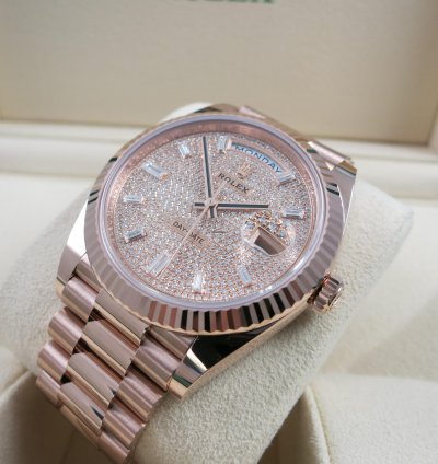 Rolex Day-date 40 Diamond Pave Dial Rose Gold President
