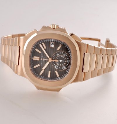 Patek Philippe Nautilus 5980 1r-001 18k Pink Gold Chronograph