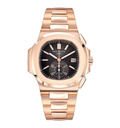 Patek Philippe Nautilus 5980 1r-001 18k Rose Gold Black Dial 40 Mm
