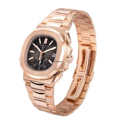 Patek Philippe Nautilus 5980 1r-001 18k Rose Gold Black Dial 40 Mm