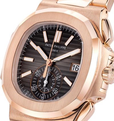 Patek Philippe Nautilus 5980 1r-001 18k Rose Gold Black Dial 40 Mm