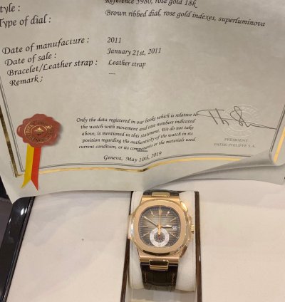 Patek Philippe Nautilus 5980 1r-001 Chocolate 2011 Extrait Archive