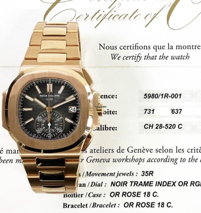 Patek Philippe Nautilus 5980 1r-001 Nautilus 18kt Rose Gold Automatic Men Watch 2020