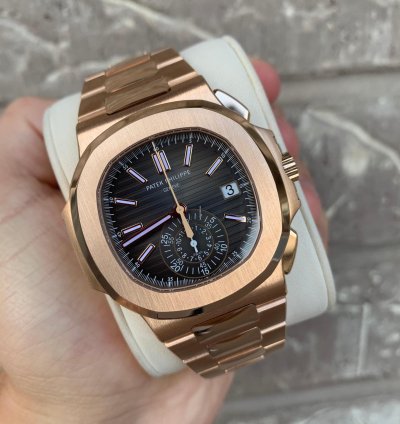 Patek Philippe Nautilus 5980 1r-001 Rose Gold Black Nautilus