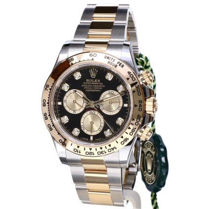 Rolex Daytona Cosmograph Gold Steel Black Diamond Dial 40 Mm Unworn 2023