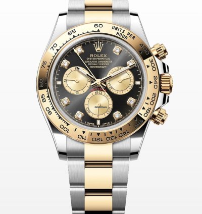 Rolex Daytona Cosmograph Gold Steel Black Diamond Dial 40 Mm Unworn 2023