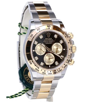 Rolex Daytona Cosmograph Gold Steel Black Diamond Dial 40 Mm Unworn 2023
