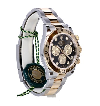 Rolex Daytona Cosmograph Gold Steel Black Diamond Dial 40 Mm Unworn 2023