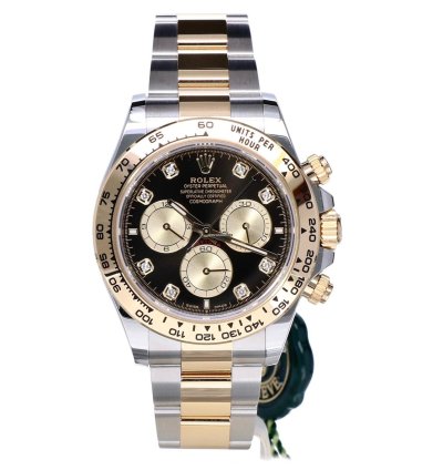 Rolex Daytona Cosmograph Gold Steel Black Diamond Dial 40 Mm Unworn 2023