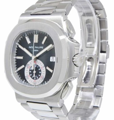 Patek Philippe Nautilus 5980 Chronograph Steel Blue Dial Watch 13 5980 1a