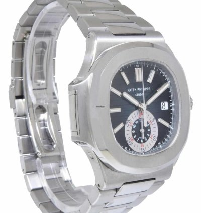 Patek Philippe Nautilus 5980 Chronograph Steel Blue Dial Watch 13 5980 1a