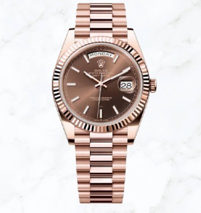 Rolex Day-date 40 Everose Gold Chocolate Dial 228235 new Unworn
