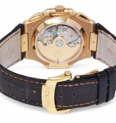Patek Philippe Nautilus 5980 Nautilus Chronograph 18k Re Gold Chocolate Ps 10 5980r