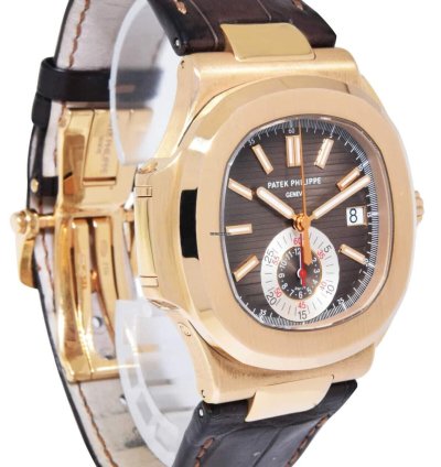 Patek Philippe Nautilus 5980 Nautilus Chronograph 18k Re Gold Chocolate Ps 10 5980r