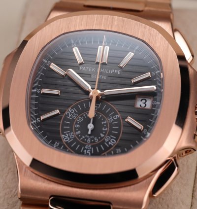 Patek Philippe Nautilus 5980-1r Discontinued 40mm Rose Gold Black Dial Full Set - Old Clasp