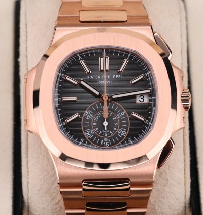 Patek Philippe Nautilus 5980-1r Discontinued 40mm Rose Gold Black Dial Full Set - Old Clasp