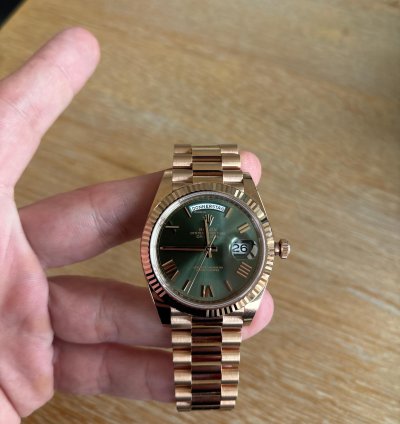 Rolex Day-date 40 Everose Gold Green Olive Dial 228235