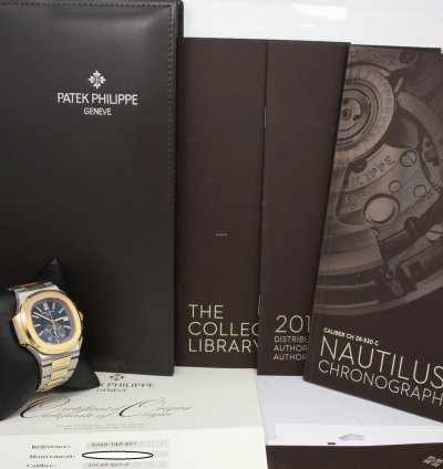 Patek Philippe Nautilus 59801ar-001 18k Rose Gold Ss 40mm Watch Box Paaperspers