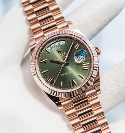 Rolex Day-date 40 Everose Gold Olive Dial