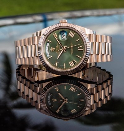 Rolex Day-date 40 Everose Gold Olive Dial