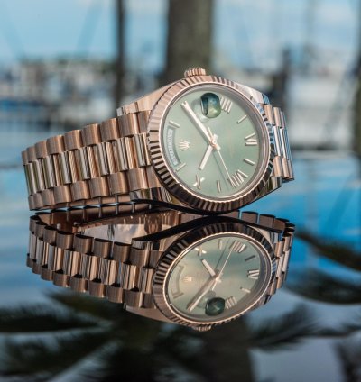 Rolex Day-date 40 Everose Gold Olive Dial