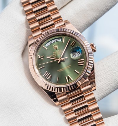 Rolex Day-date 40 Everose Gold Olive Dial