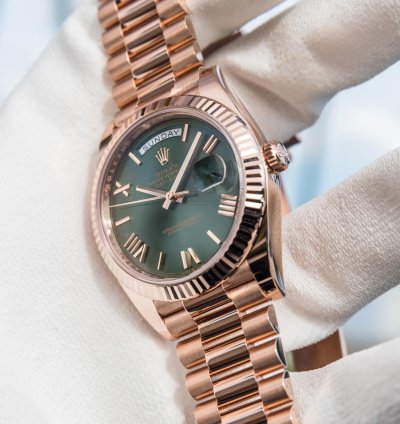 Rolex Day-date 40 Everose Gold Olive Dial
