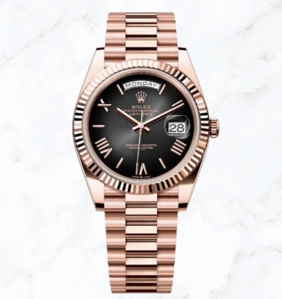 Rolex Day-date 40 Everose Gold Slate Grey Ombre Dial 228235 new Unworn